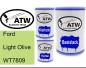 Preview: Ford, Light Olive, WT7809: 500ml Lackdose + 500ml Klarlack + 250ml Härter - Set, von ATW Autoteile West.